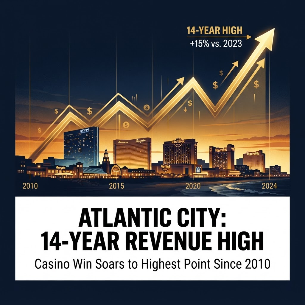 Atlantic City Gaming Revenue Reaches 14-Year Peak in July 2026