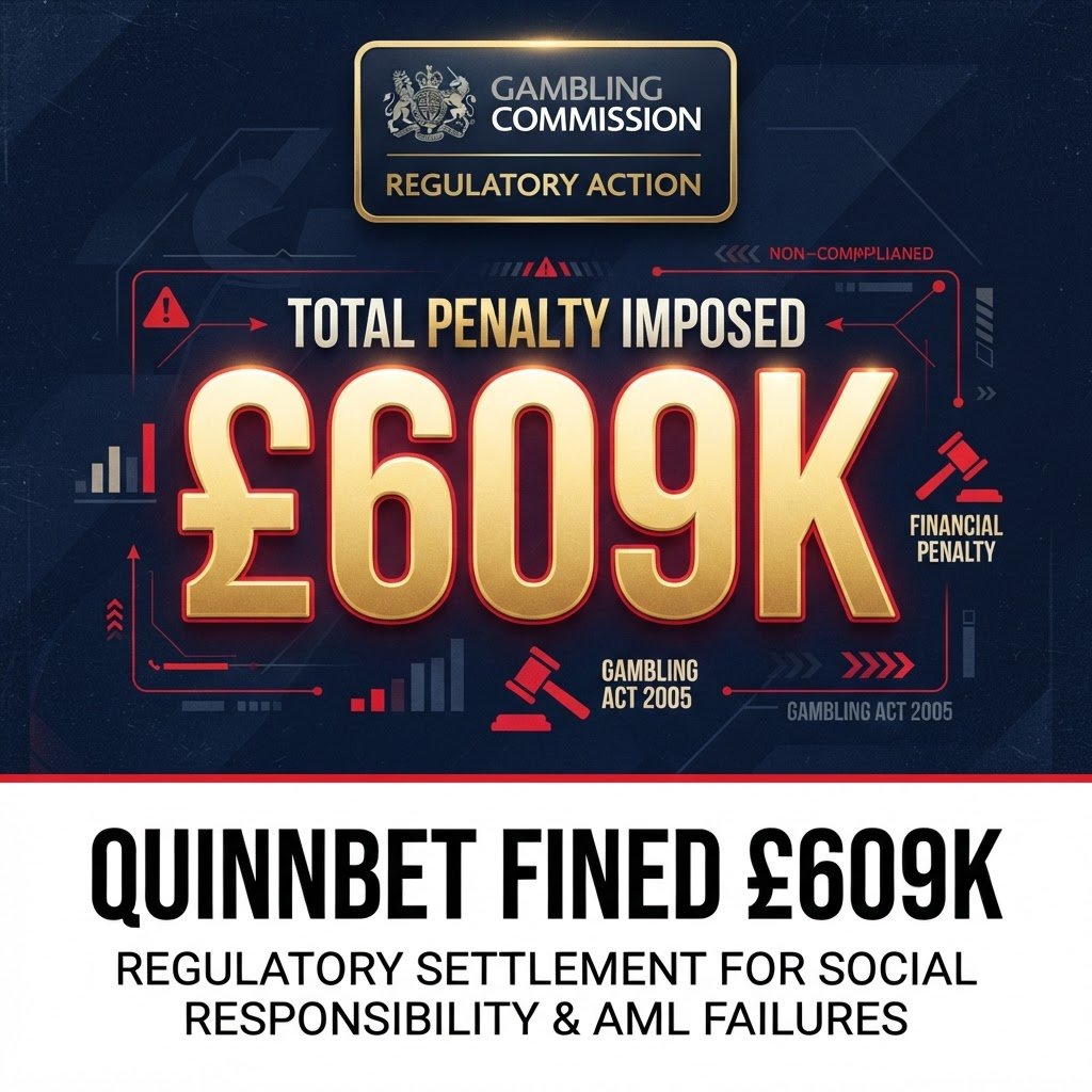 QuinnBet Fined £609k for AML and Safer Gambling Breaches in 2026